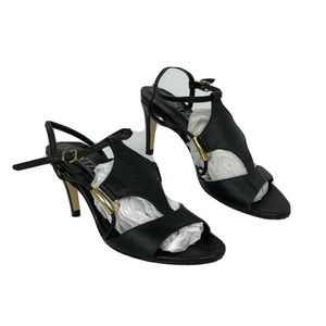 Arantza Sandals Womens Sz 7.5‎ Black Leather T Strap Stiletto Heels
